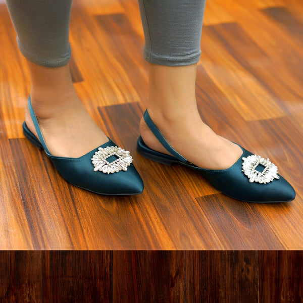 Green Slingback Flat